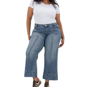 CHIC DENIM Wide-Leg Jeans Pinched Seam Wide Hem